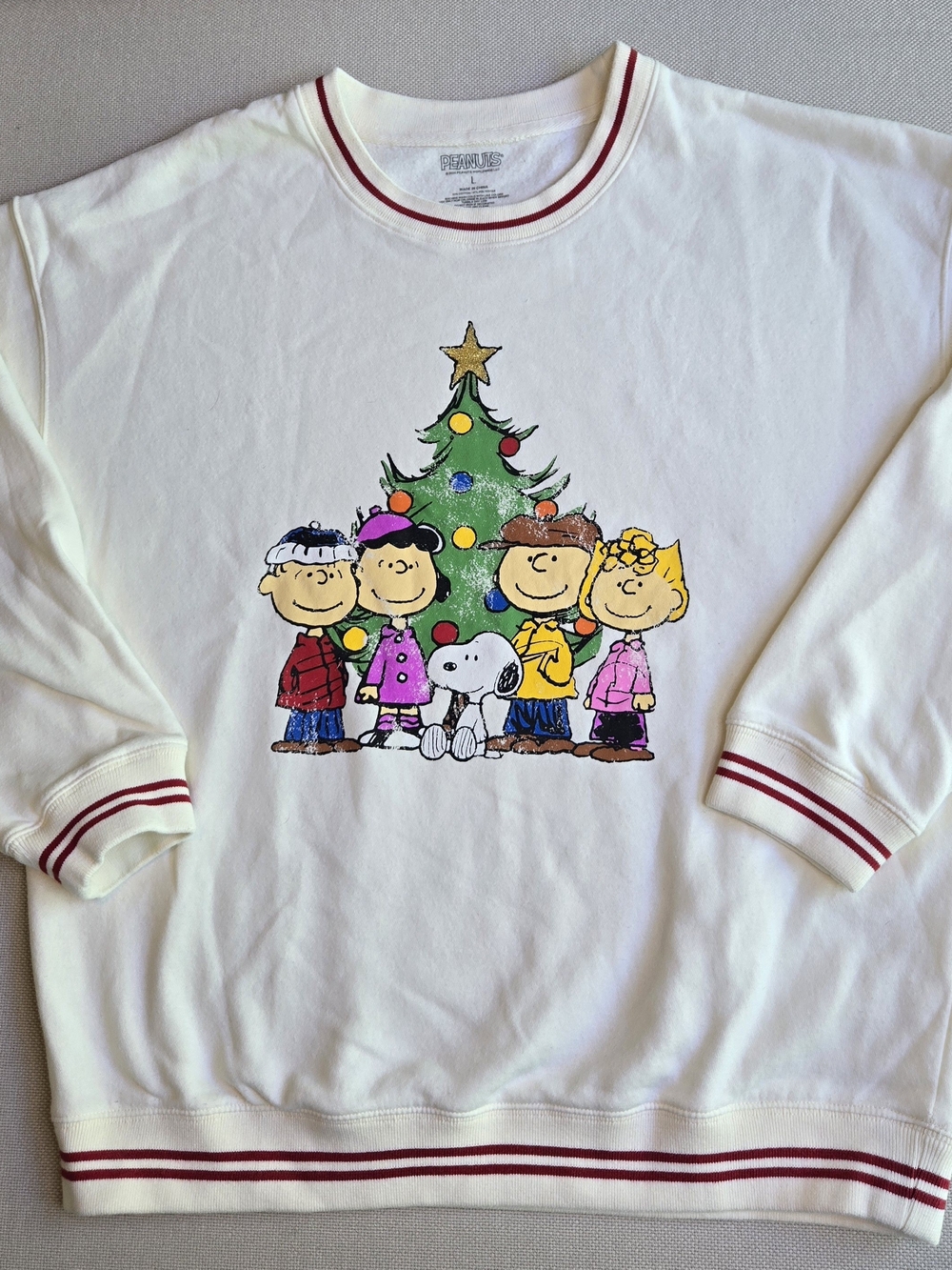 RSQ x Peanuts Christmas Pullover Sweater Sweatshirt Charlie Brown Snoopy Large